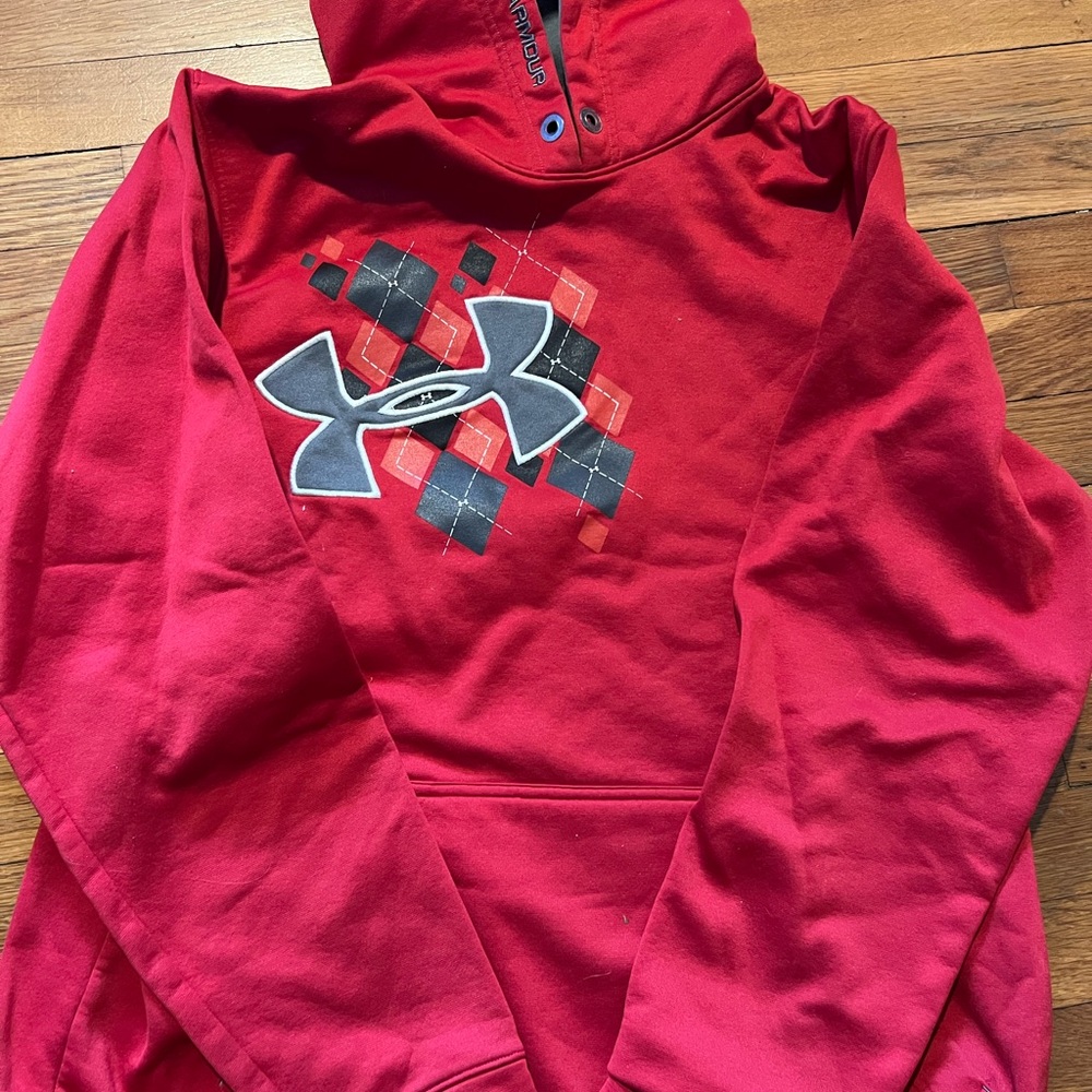 Under Armour Crimson Hoodie with Graphic Logo